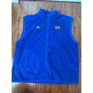 NWT Adidas UCLA Bruins Vest Men's SZ XL Blue Sleeveless Stretch Fleece